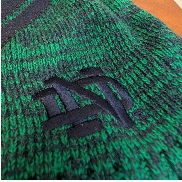 Adidas Notre Dame Hat Winter Cap Blue/Green Ski Snow Football Season - Size OS - Picture 2 of 8